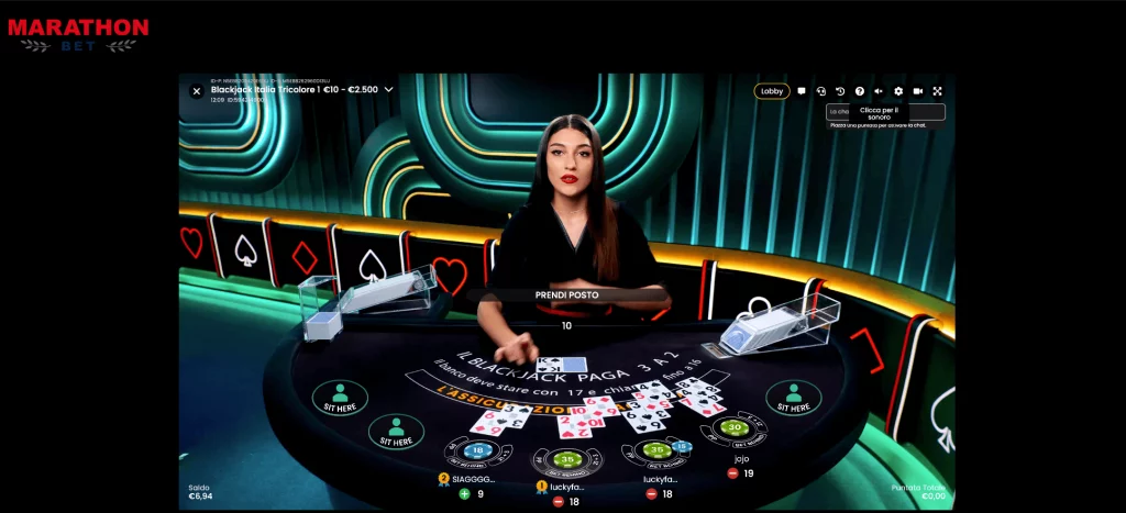 Blackjack Casinò Live Marathonbet