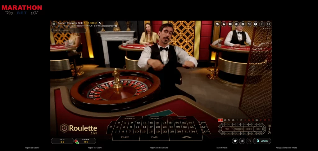 Roulette Casinò Live Marathonbet