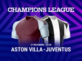 Pronostico Aston Villa - Juventus Quinta Giornata Champions League 2024-2025